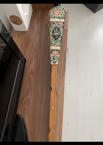 Çiçek ve Arapça Yazılı Dekoratif Yelpaze - Görsel 3