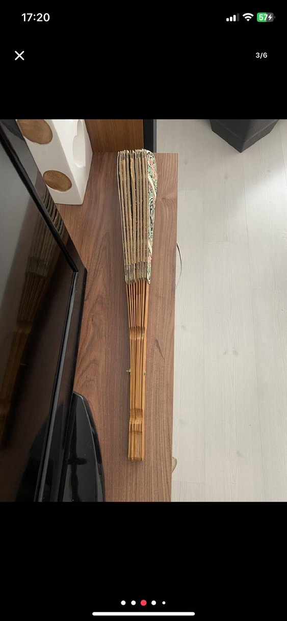 Çiçek ve Arapça Yazılı Dekoratif Yelpaze - Görsel 4