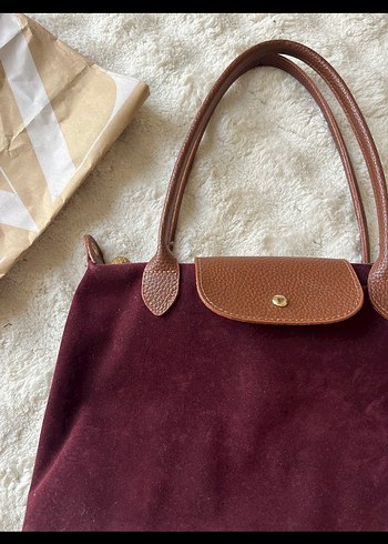 Mango Bordo Süet Kadın Çanta lonhchamp