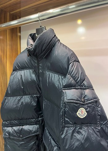 Moncler Düğmeli Siyah Erkek Moncler Midi Mont
