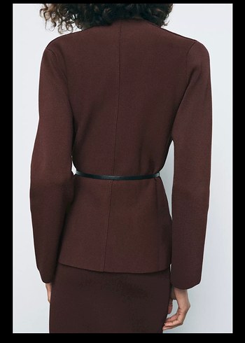 Zara Zara Bordo Deri Kemerli Kadın bluz