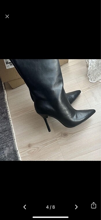 41 Beden siyah Renk Zara stiletto topuklu bot