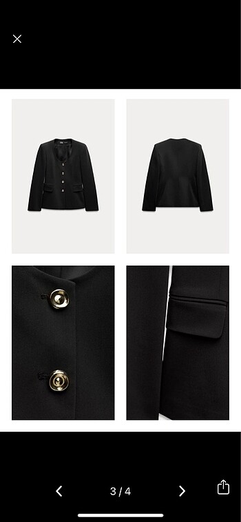 xs Beden Zara geniş yaka blazer