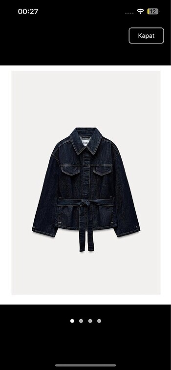 Zara denim kemerli ceket