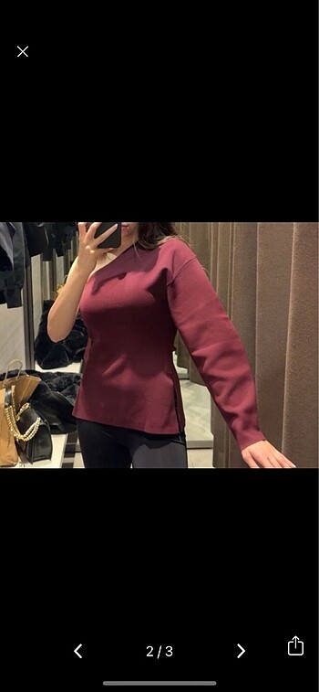 Zara Zara bordo tek omuz bluz