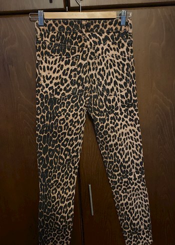 Zara Zara Kahverengi Leopar Desenli Kumaş Pantolon