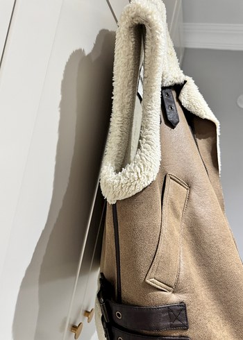 Zara Kahverengi Süet Yelek - Görsel 3