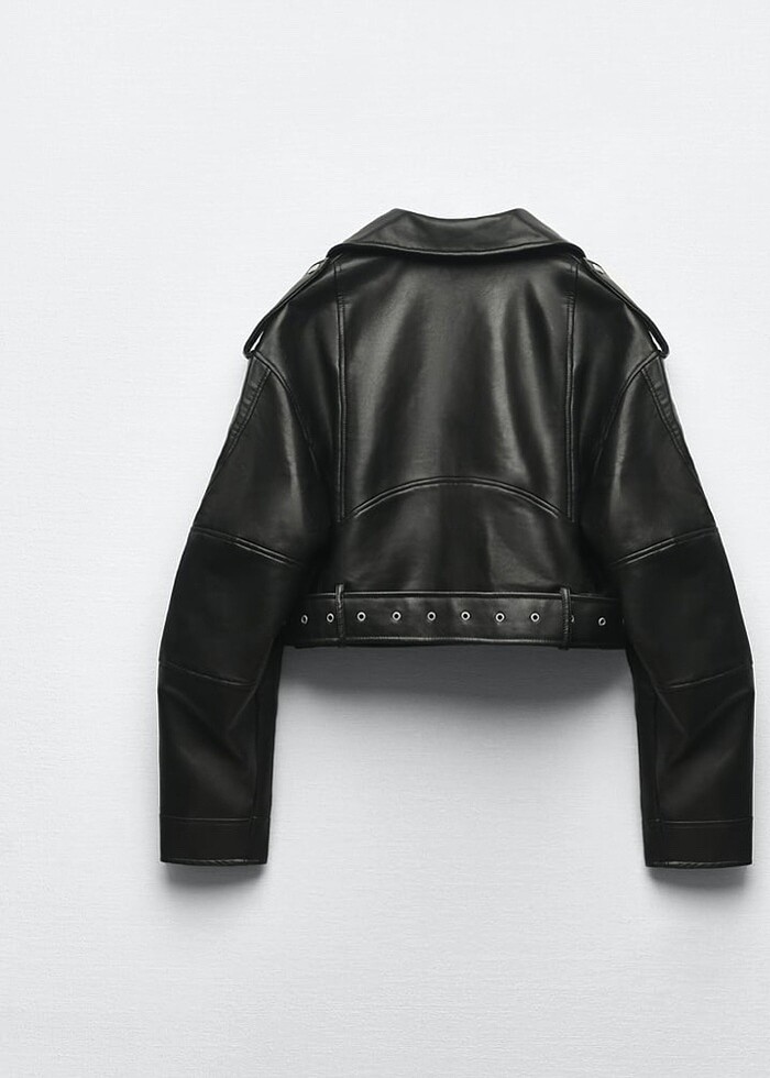 Zara deri ceket overize - Görsel 3