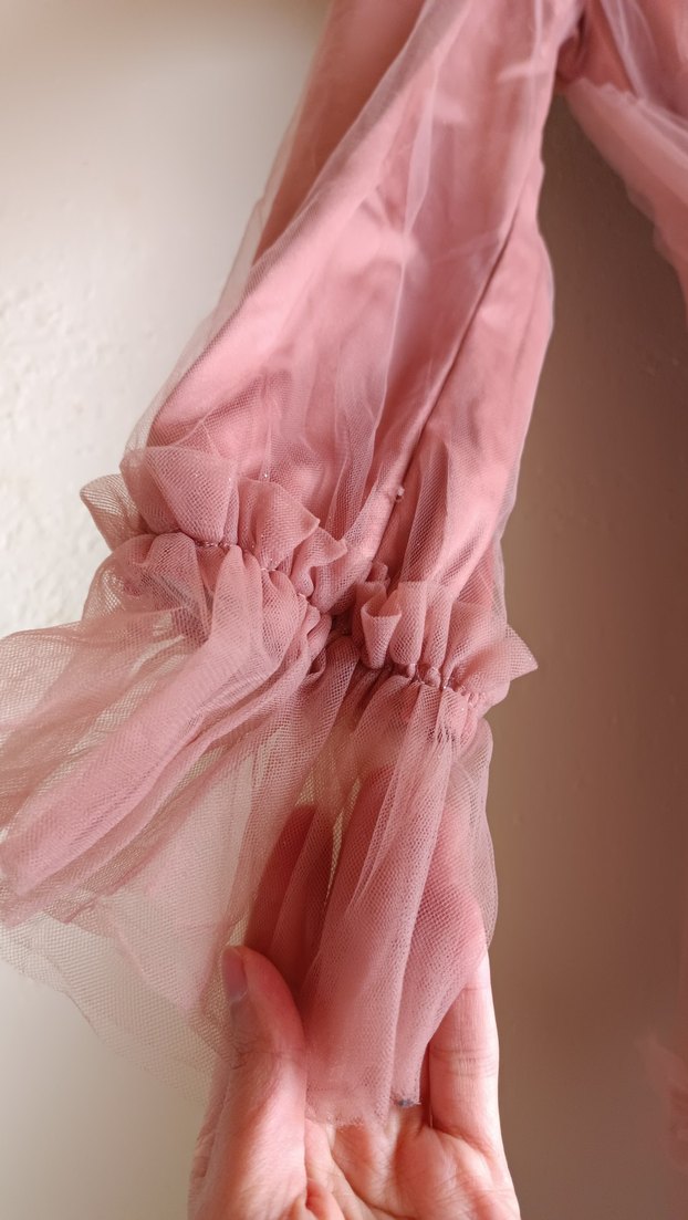 Pembe Uzun Drapeli Bohem Kadın Elbise - Görsel 3