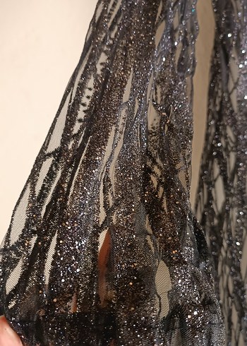 siyah simli abaya - Görsel 2