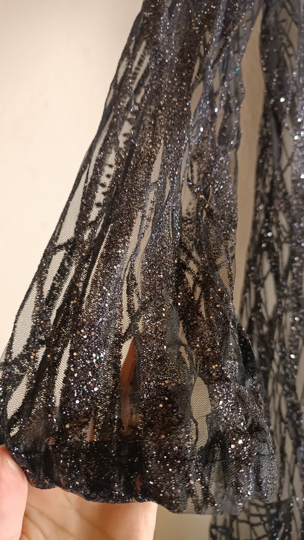 siyah simli abaya - Görsel 2