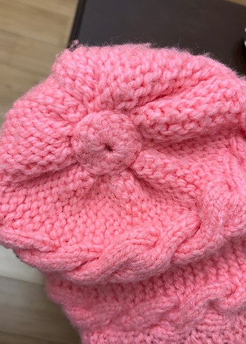 Pembe Örgü Bohem Çocuk Bere - Görsel 3