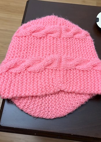 Pembe Örgü Bohem Çocuk Bere - Görsel 2