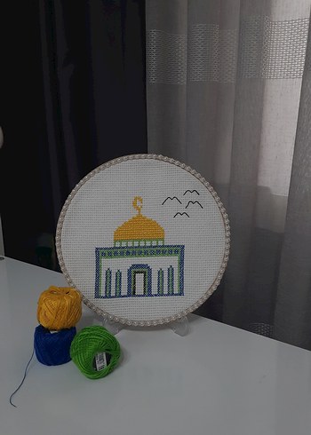 El İşi Nakışlı Kudüs Motifli Kasnak