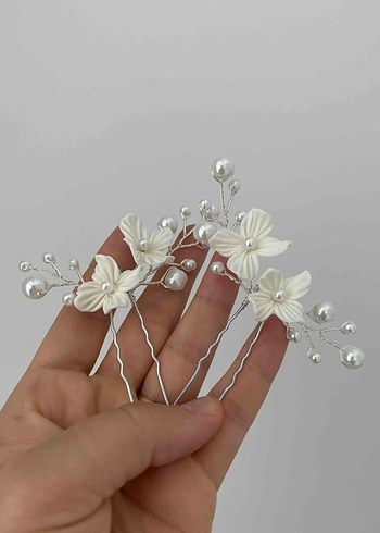 Accessorize Beyaz incili gelin tokası