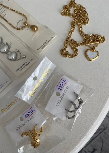 Accessorize Çelik takı çelik küpe çelik kolye çelik kelepçe çelik halhal