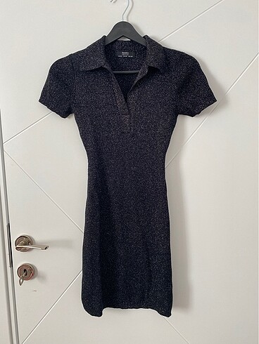 Bershka polo yaka mini elbise