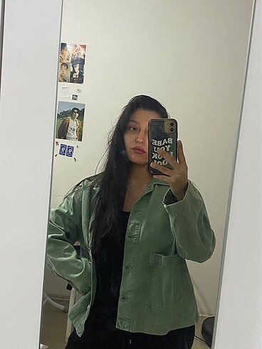 Pull and bear yeşil kot ceket