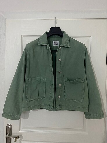 l Beden Pull and bear yeşil kot ceket