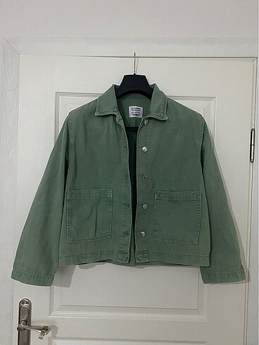 l Beden yeşil Renk Pull and bear yeşil kot ceket