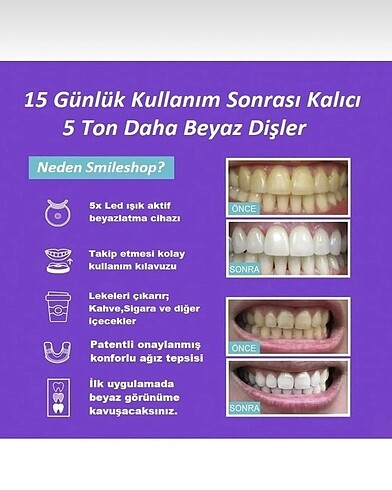 universal Beden mavi Renk Diş beyazlatma seti
