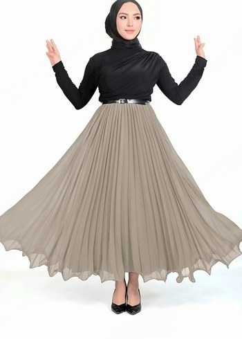 Siyah Piliseli Uzun Etek - Görsel 5