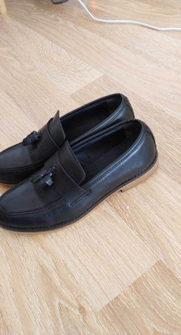 Erkek Çocuk Siyah Deri Püsküllü Klasik Loafer - Görsel 3