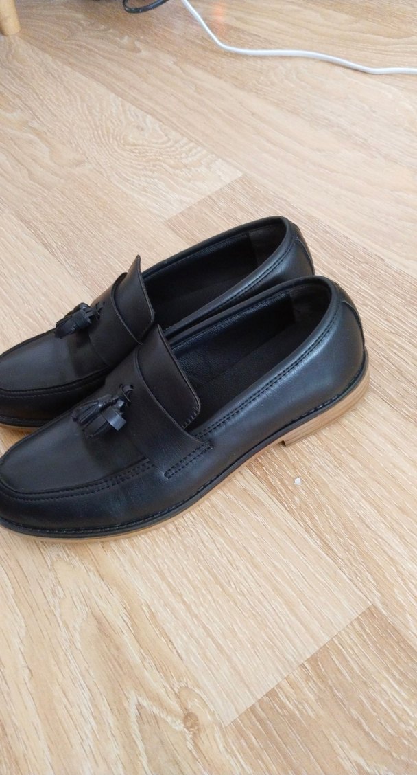 Erkek Çocuk Siyah Deri Püsküllü Klasik Loafer - Görsel 4
