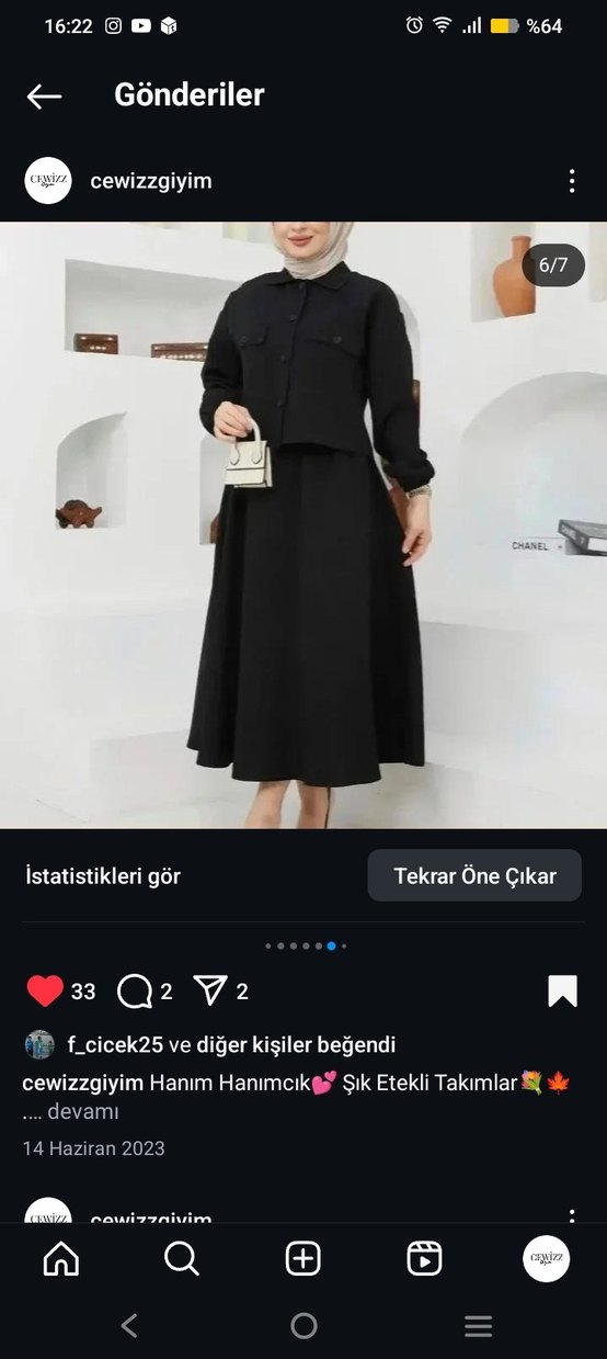 Düğmeli Siyah Uzun Kollu Uzun Elbise - Görsel 2