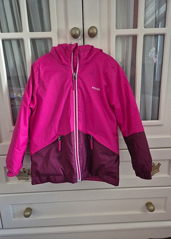 Kız Çocuk Pembe Kapüşonlu Fermuarlı Ceket