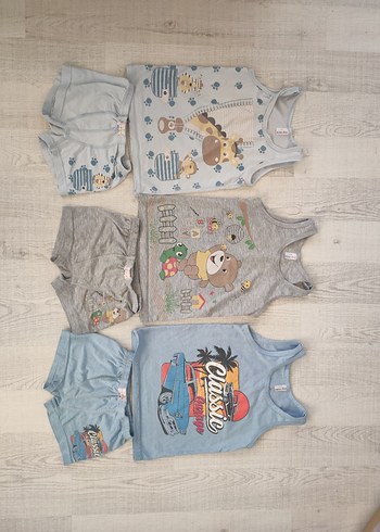 Gri Baskılı Çocuk Atlet ve Şort Takımı - Görsel 2