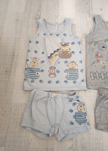 Gri Baskılı Çocuk Atlet ve Şort Takımı - Görsel 3