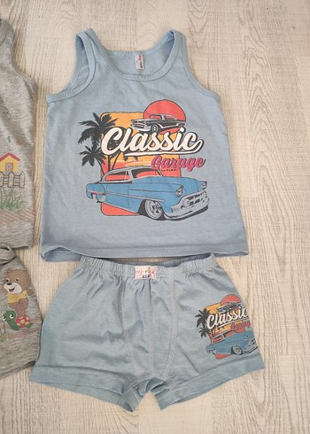 Gri Baskılı Çocuk Atlet ve Şort Takımı - Görsel 5