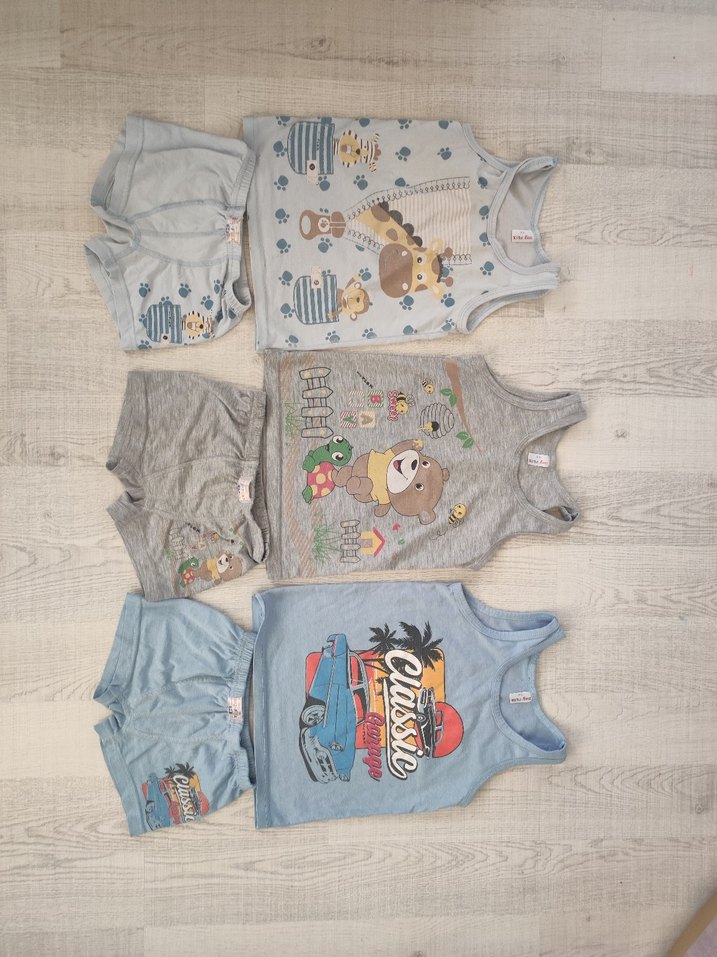 Gri Baskılı Çocuk Atlet ve Şort Takımı - Görsel 2