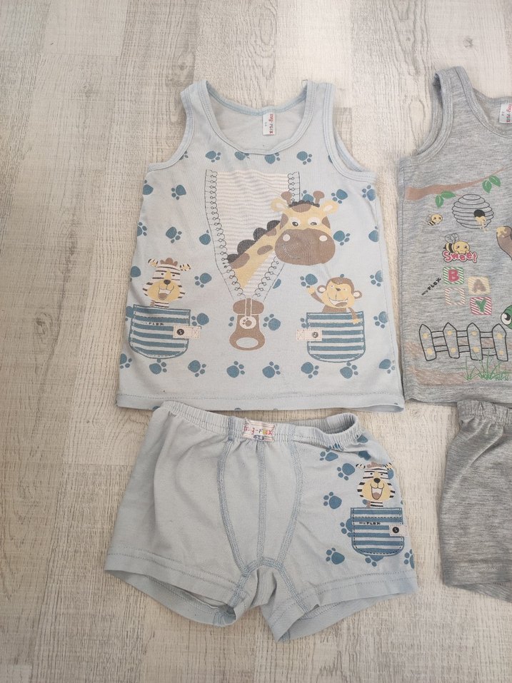 Gri Baskılı Çocuk Atlet ve Şort Takımı - Görsel 3