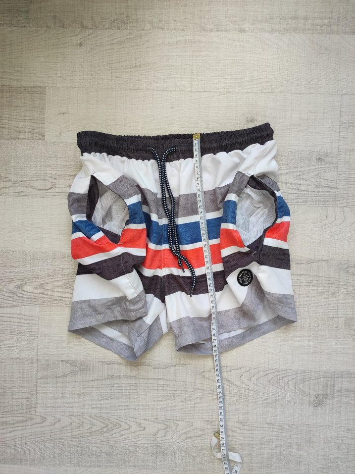 Renkli Çizgili Erkek Mini Şort - Görsel 3