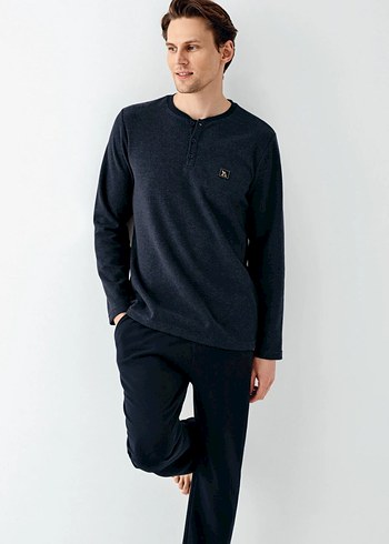 Uzun Kollu Erkek Pijama Takımı - Görsel 2