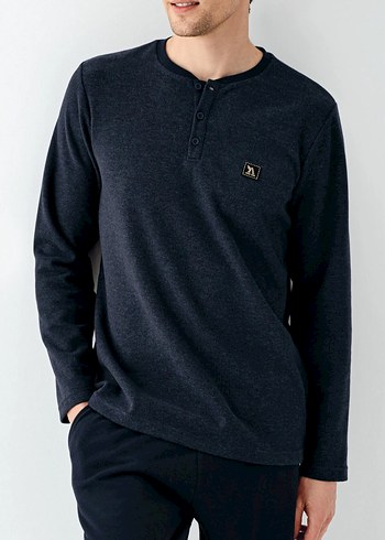 Uzun Kollu Erkek Pijama Takımı - Görsel 3