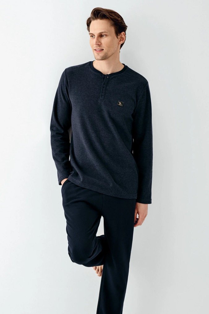 Uzun Kollu Erkek Pijama Takımı - Görsel 2