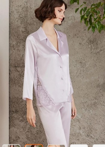 Pierre Cardin Mor İşlemeli Mini Saten Gecelik ve Sabahlık Takımı 6 lı set