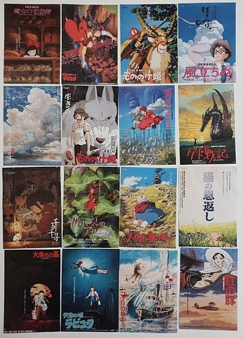  Ghibli Studio Poster Scrapbook Kağıdı Anime Bullet Journal 