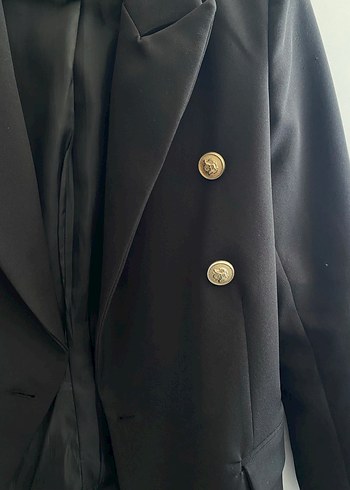 s Beden siyah Renk Düğmeli Kadın Blazer Ceket