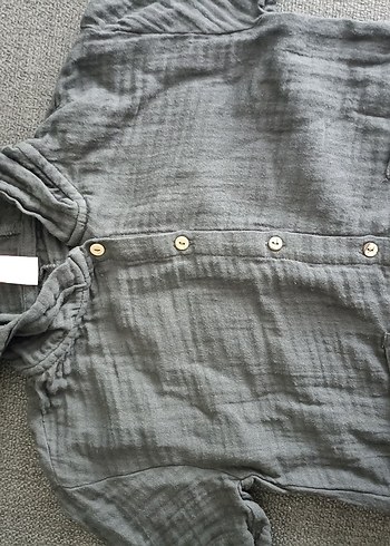 Gri Kısa Kollu Bebek Tulum - Görsel 4