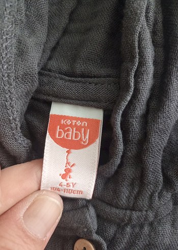 Gri Kısa Kollu Bebek Tulum - Görsel 2