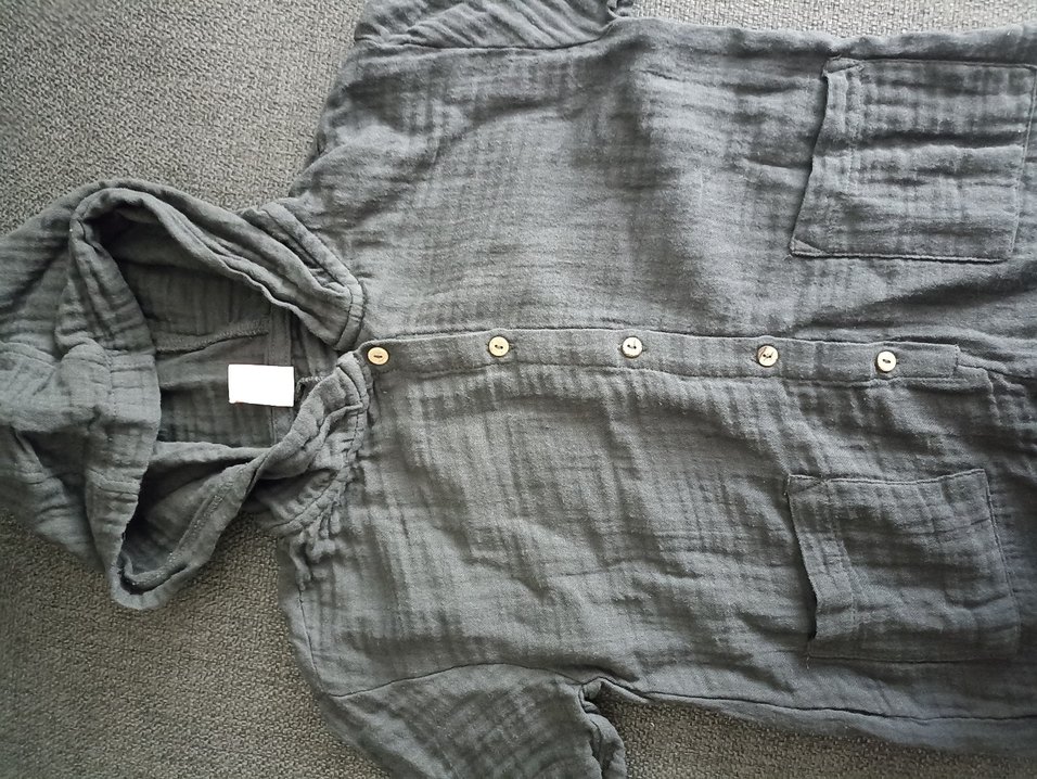 Gri Kısa Kollu Bebek Tulum - Görsel 4