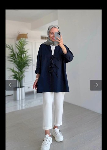 LC Waikiki Lacivert Bagcikli Rahat Tunik
