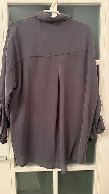 l Beden gri Renk Batik oversize gömlek