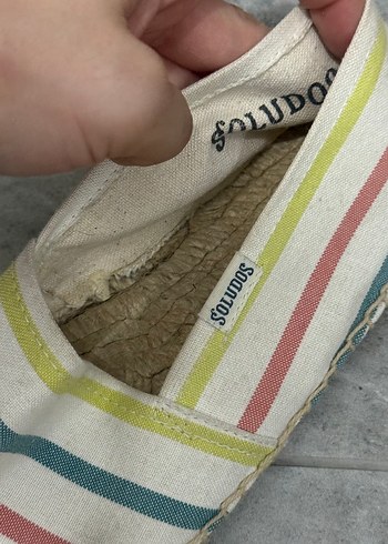 Soludos Çizgili Kadın Hasır Dolgu Topuklu Espadril - Görsel 3