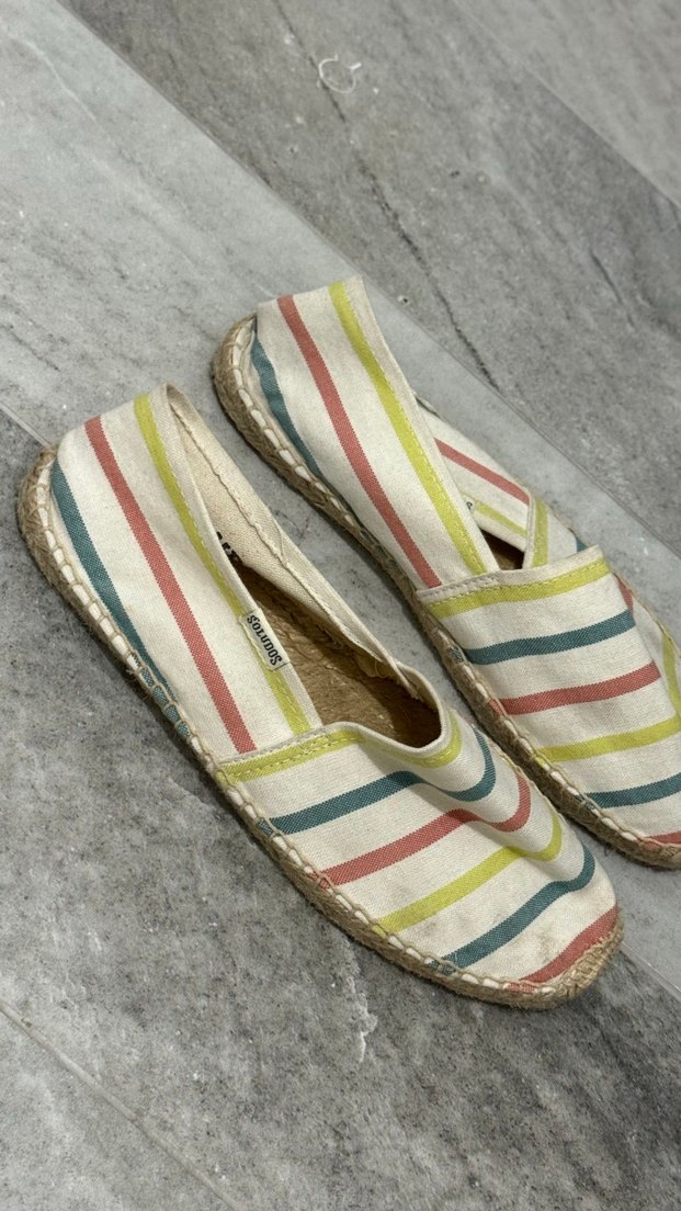 Soludos Çizgili Kadın Hasır Dolgu Topuklu Espadril - Görsel 5