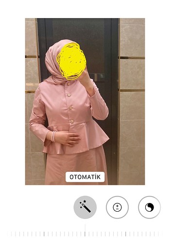 Pembe Düğmeli Bluz etek ikili takım